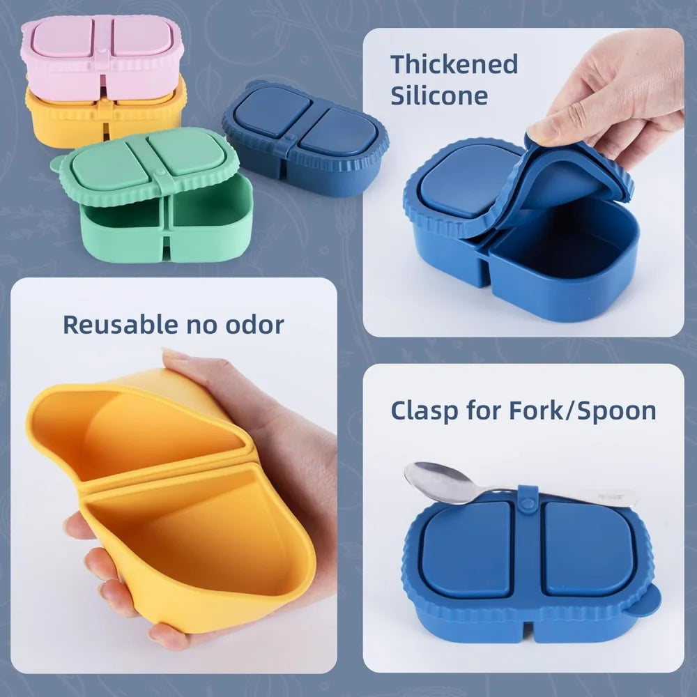 Premium Silicone Double Compartment Snack Box