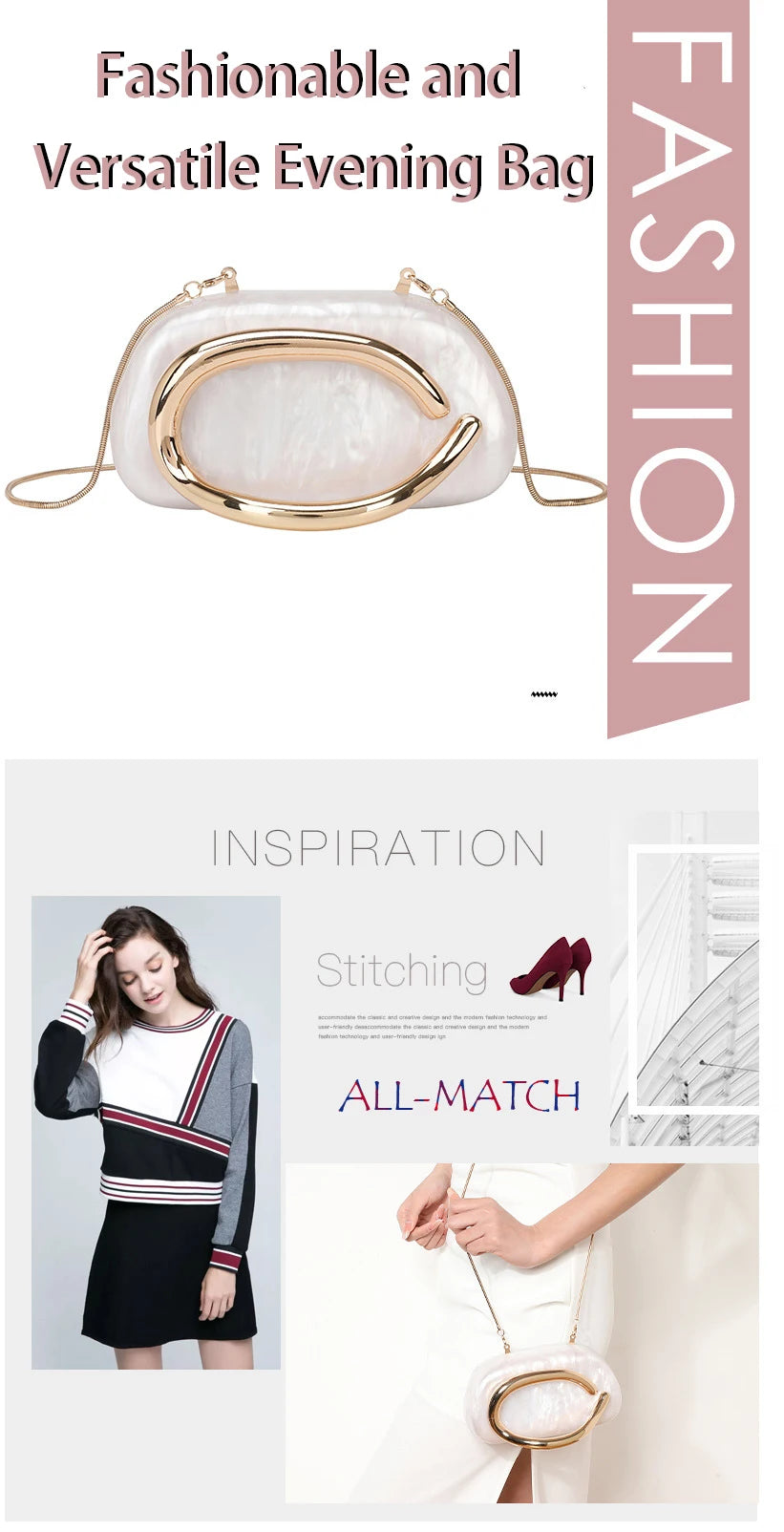 Luxury Metallic Evening Clutch Bag