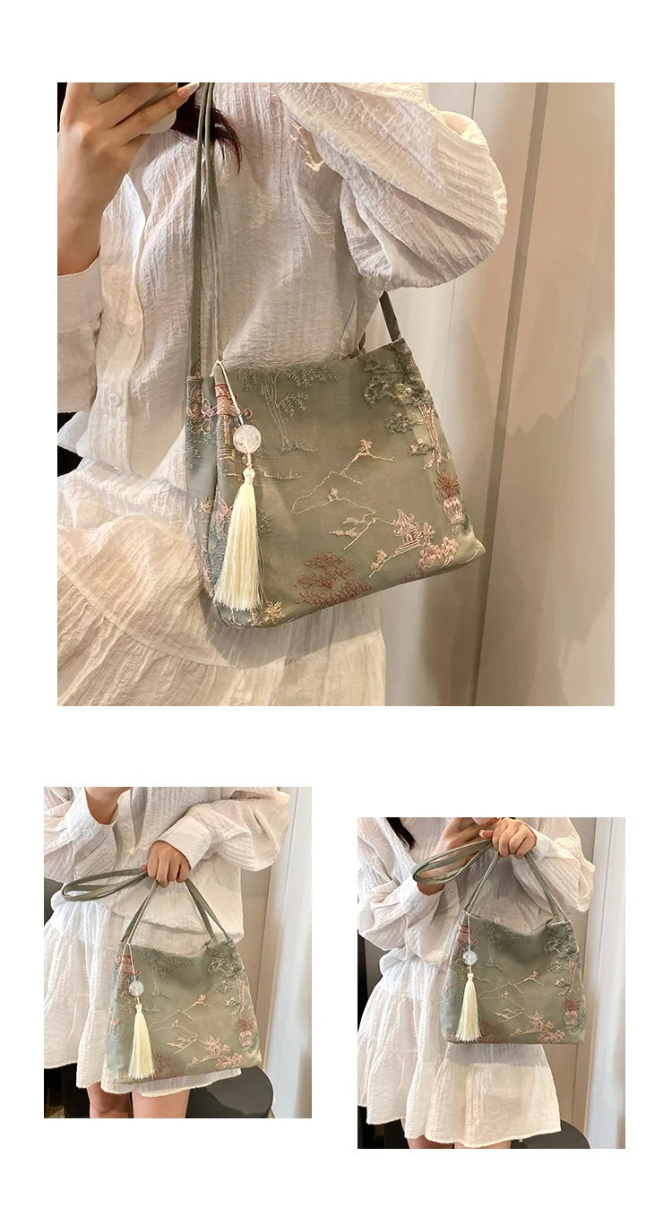 Silk Jacquard Shoulder Bag