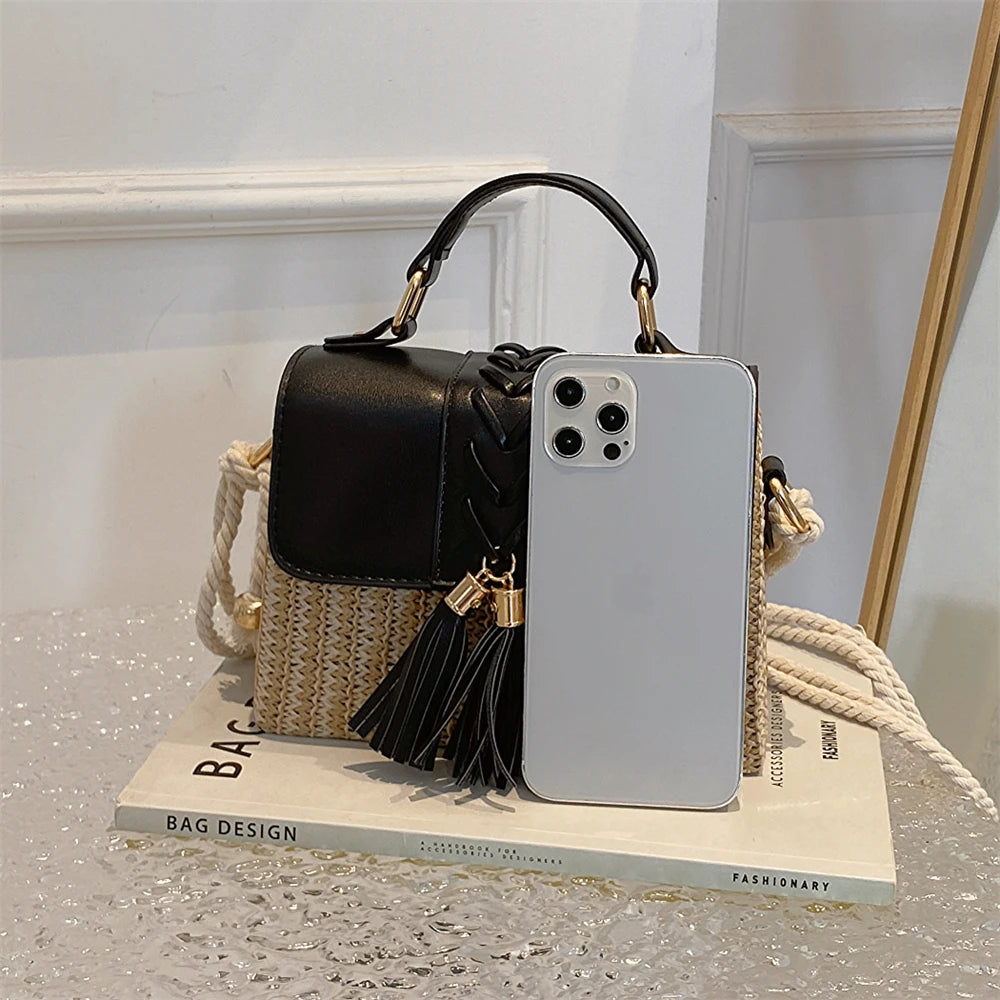 Straw Crossbody Beach Handbag