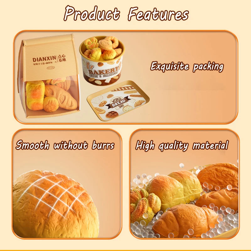 Kids Pretend Play Bakery & Bread Toy Set
