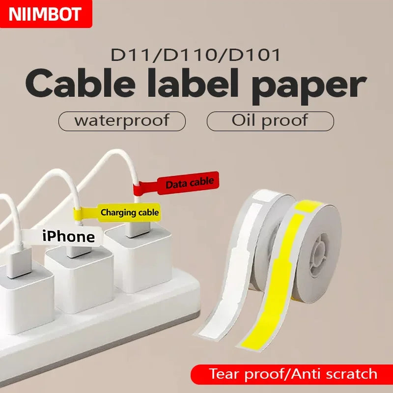 Thermal Cable Labels for Niimbot D11/D110