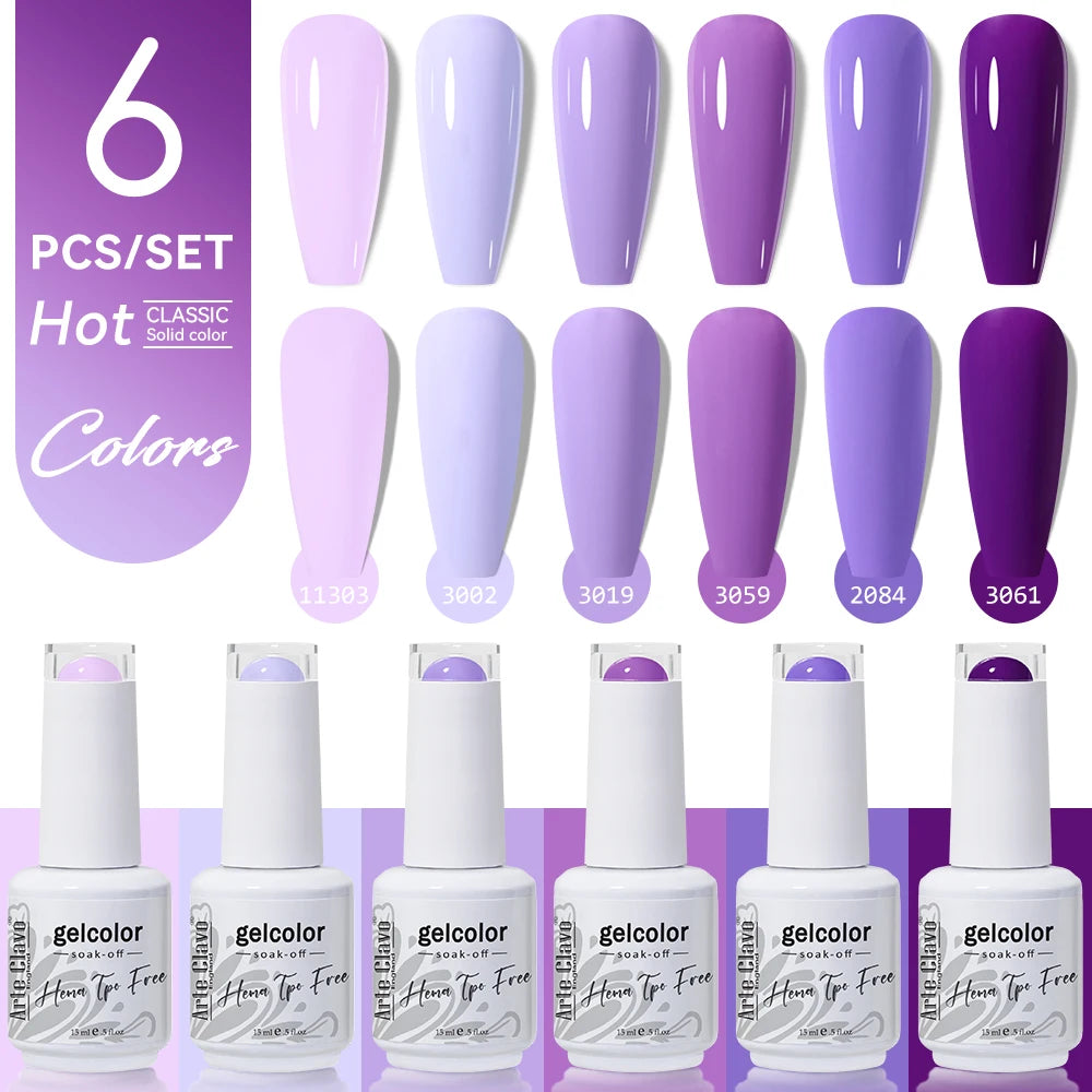 Arte Clavo 6PCS HEMA & TPO Free Gel Nail Polish Set