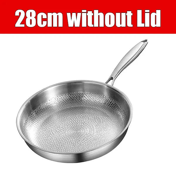 3-Layer Stainless Steel Chef’s Frying Pan with Glass Lid