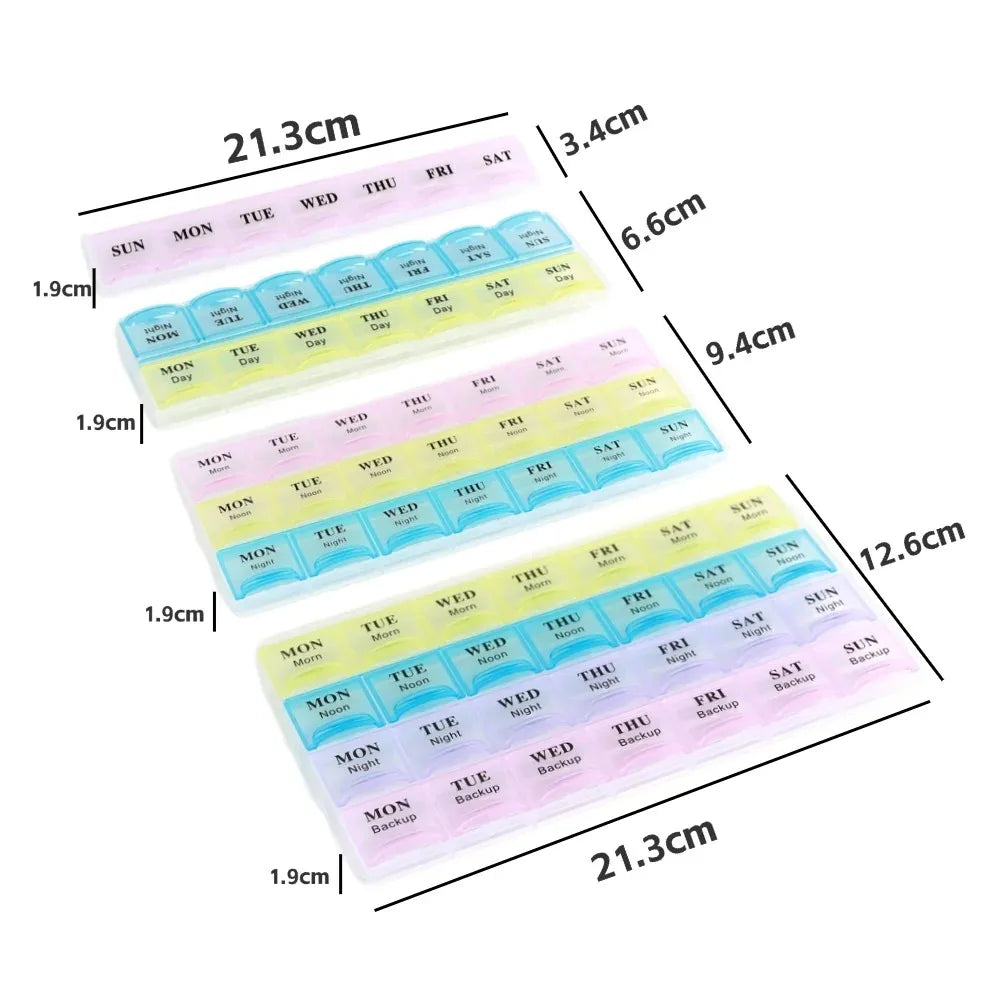 7 Day Pill Organizer Box 28 Compartments