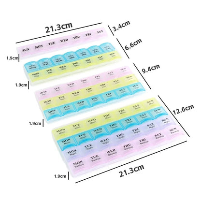 7 Day Pill Organizer Box 28 Compartments