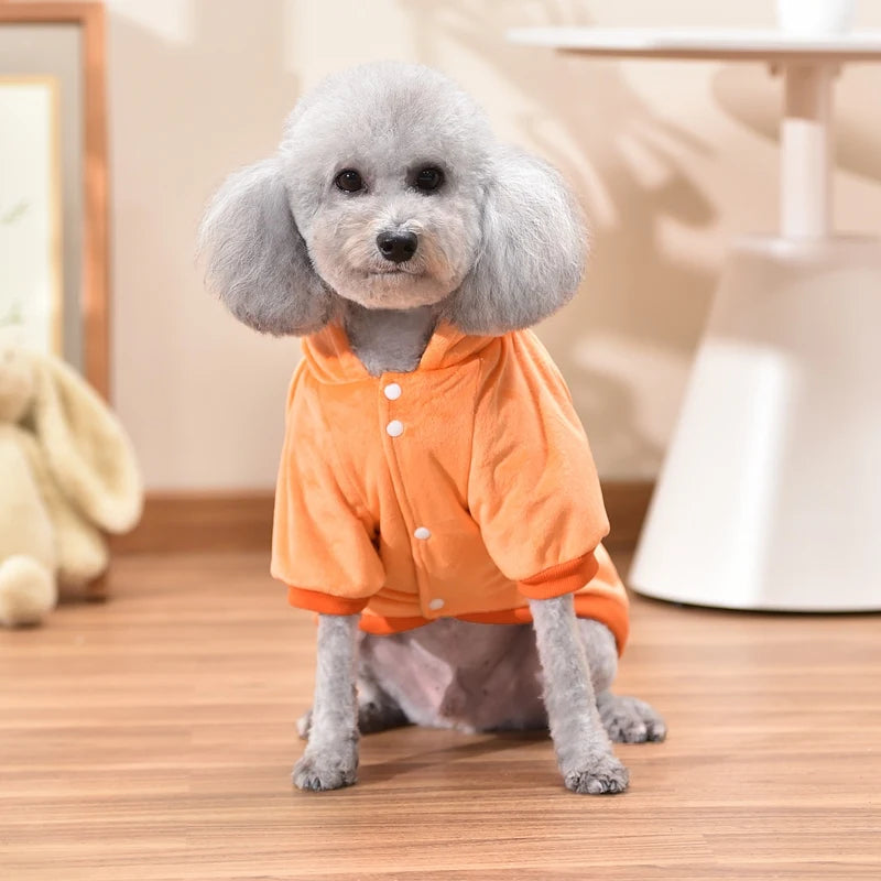 Orange Fleece Dog Hoodie