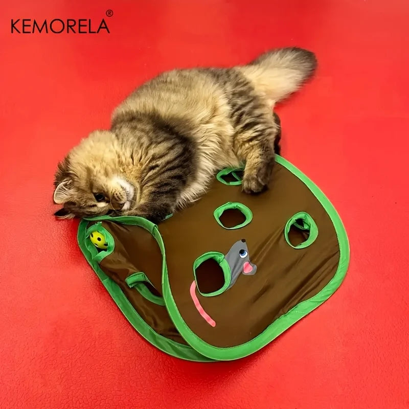 KEMORELA Cat Interactive Hide & Seek Tunnel Toy