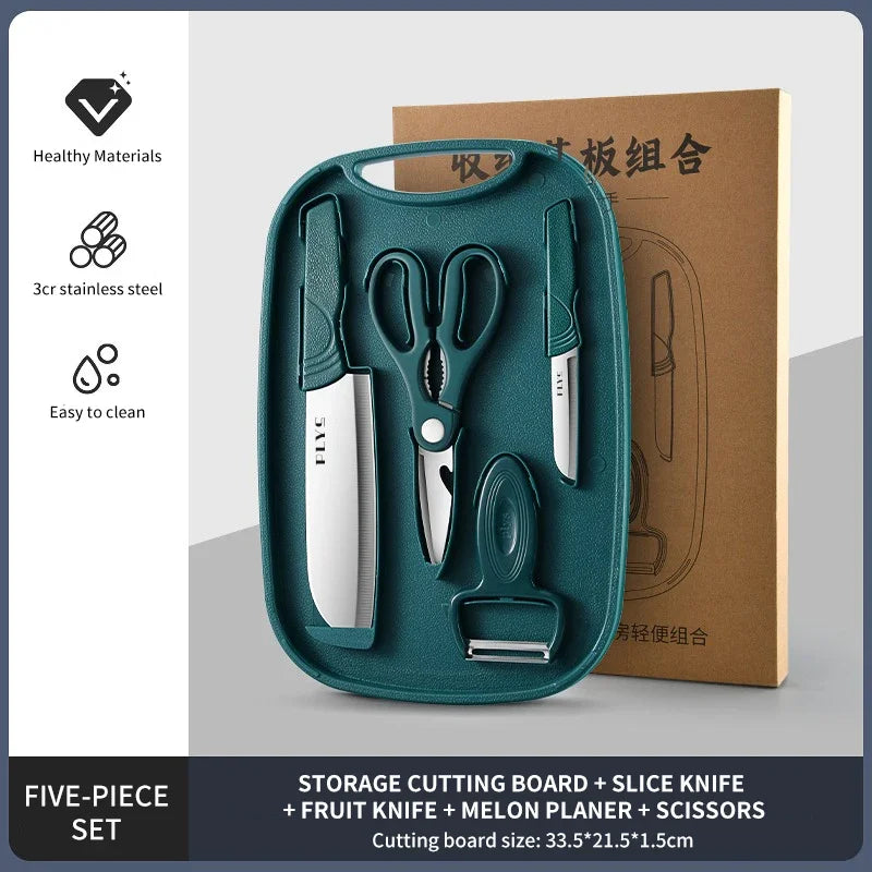 2-in-1 Cutting Board Knife Set