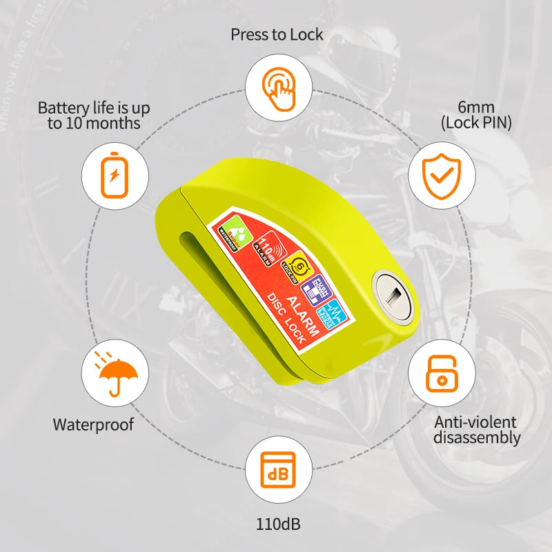 Motorcycle Disc Brake Alarm Lock