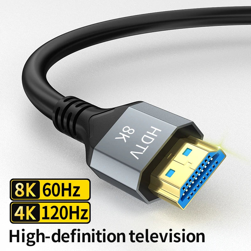 8K HDMI 2.1 Braided Cable – 48Gbps High Speed