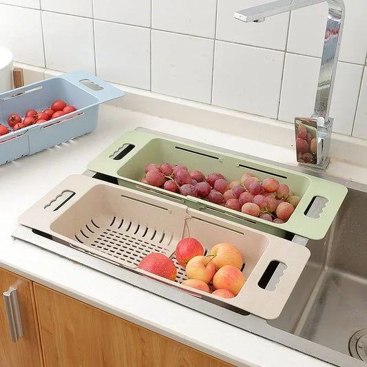 Adjustable Over-the-Sink Dish Drainer Basket