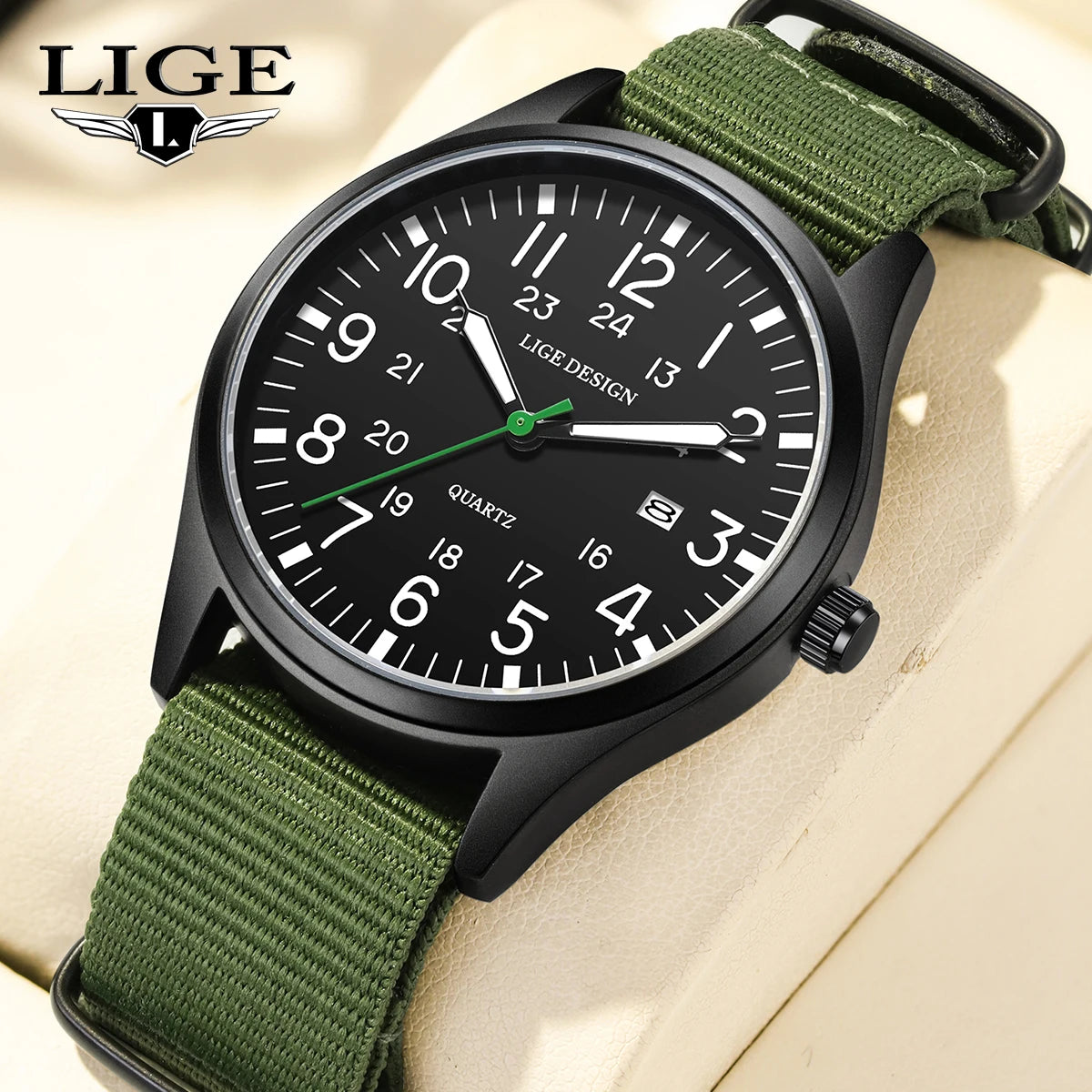Men's Military Sports Quartz Watch with Nylon Strap