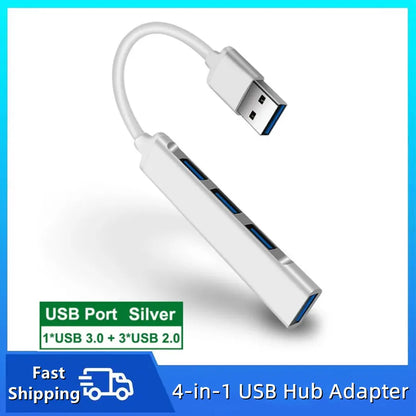 4-Port USB & USB-C Hub Adapter