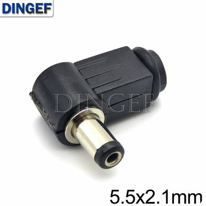 Right Angle DC Barrel Power Plug Solder Connectors for Cable Wiring