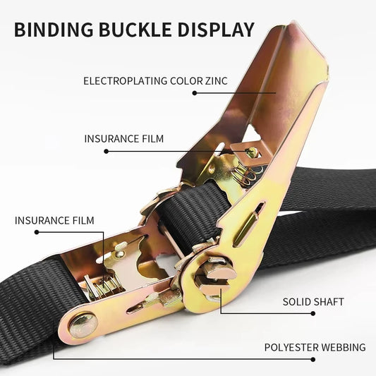 Heavy-Duty Ratchet Cargo Tie Down Strap