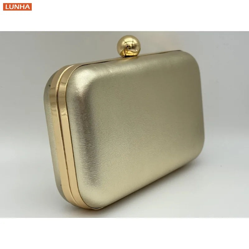 Vintage Metallic Box Clutch Bag