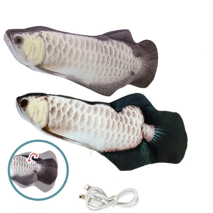 USB Rechargeable Interactive Floppy Fish Cat Toy