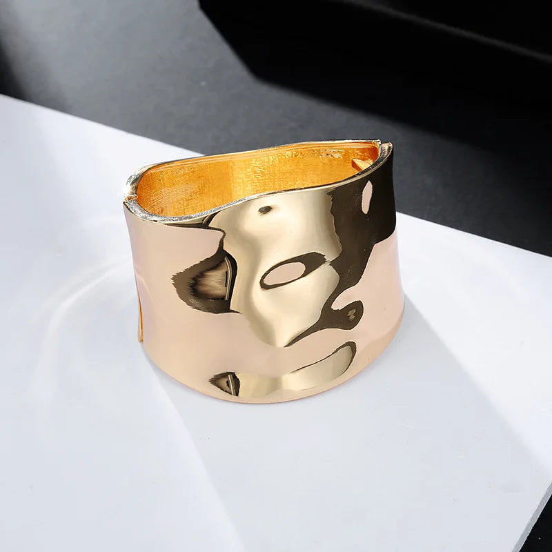 Punk Asymmetric Wide Bangle Bracelet