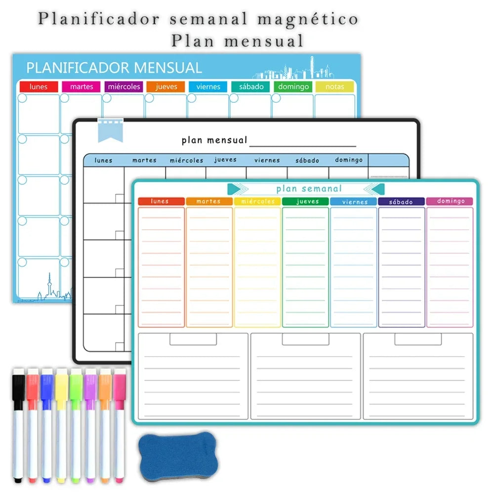 A3 Magnetic Weekly & Monthly Planner Whiteboard for Fridge