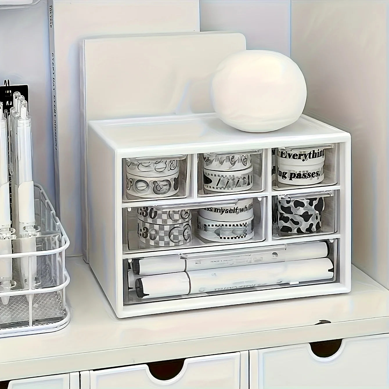Desktop Organizer with 6 Drawers Storage Container