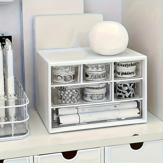 Desktop Organizer with 6 Drawers Storage Container