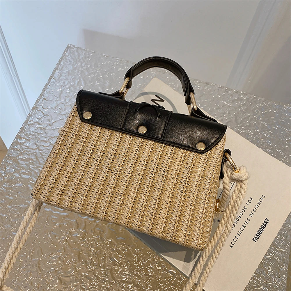 Straw Crossbody Beach Handbag