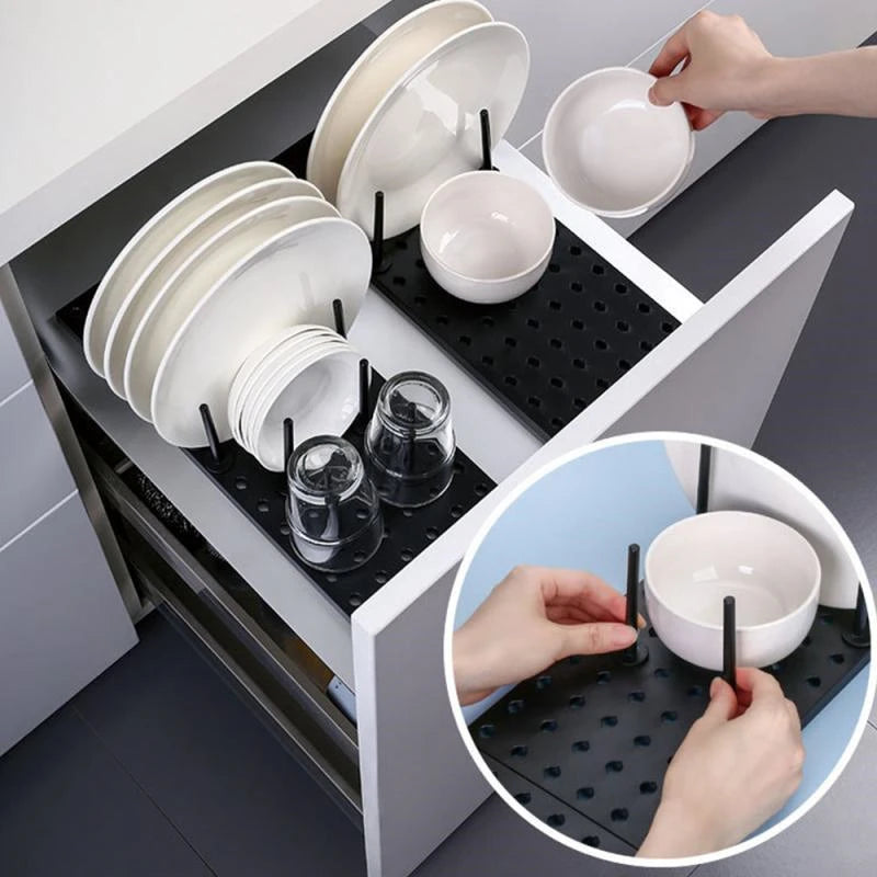 Adjustable Drawer Dish Drying Rack