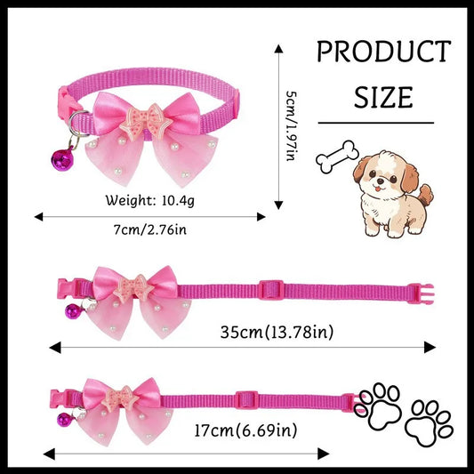Adjustable Pet Dog Bow Collar