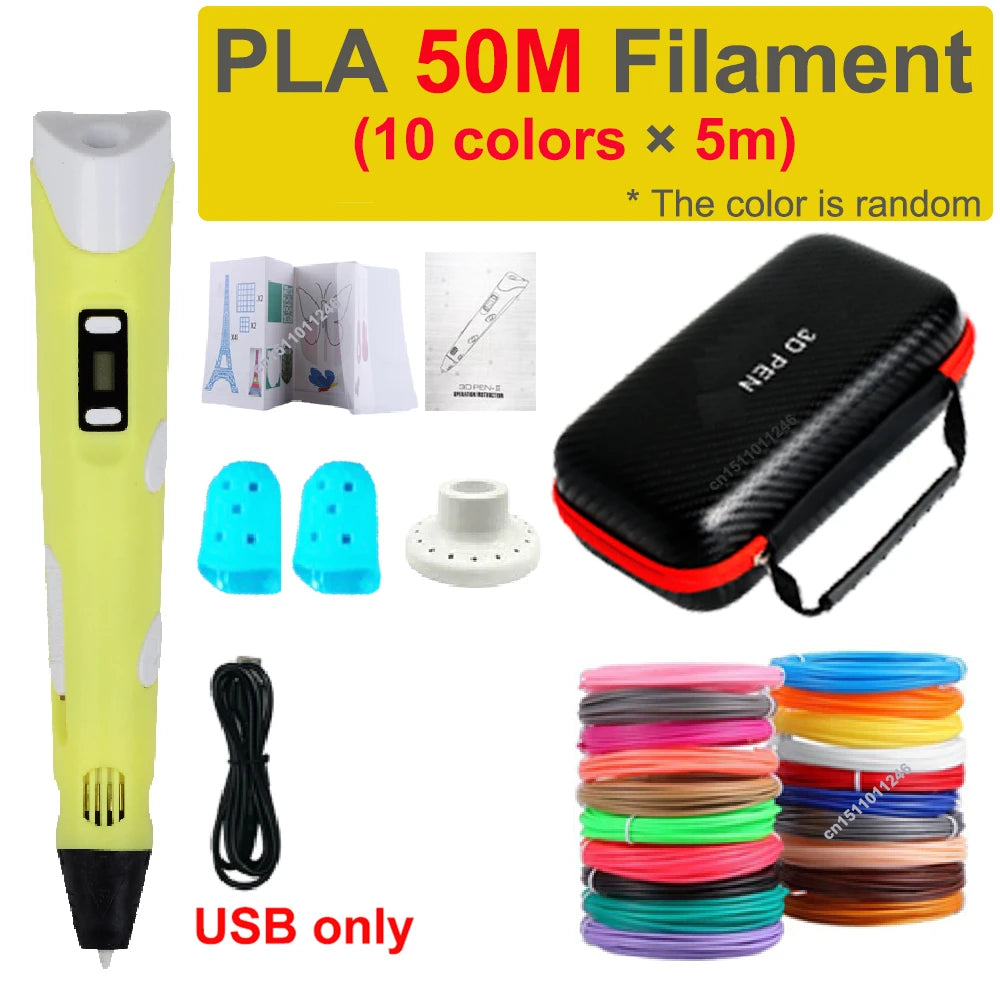 JuniorCare 3D Printing Pen with PLA Filament & Travel Case