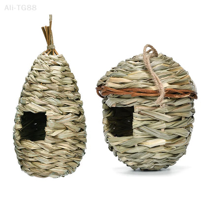 Handwoven Hanging Bird Nest Shelter for Outdoor Gardens
