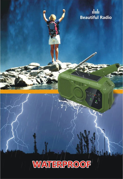Solar Emergency Radio with Hand Crank & Power Bank