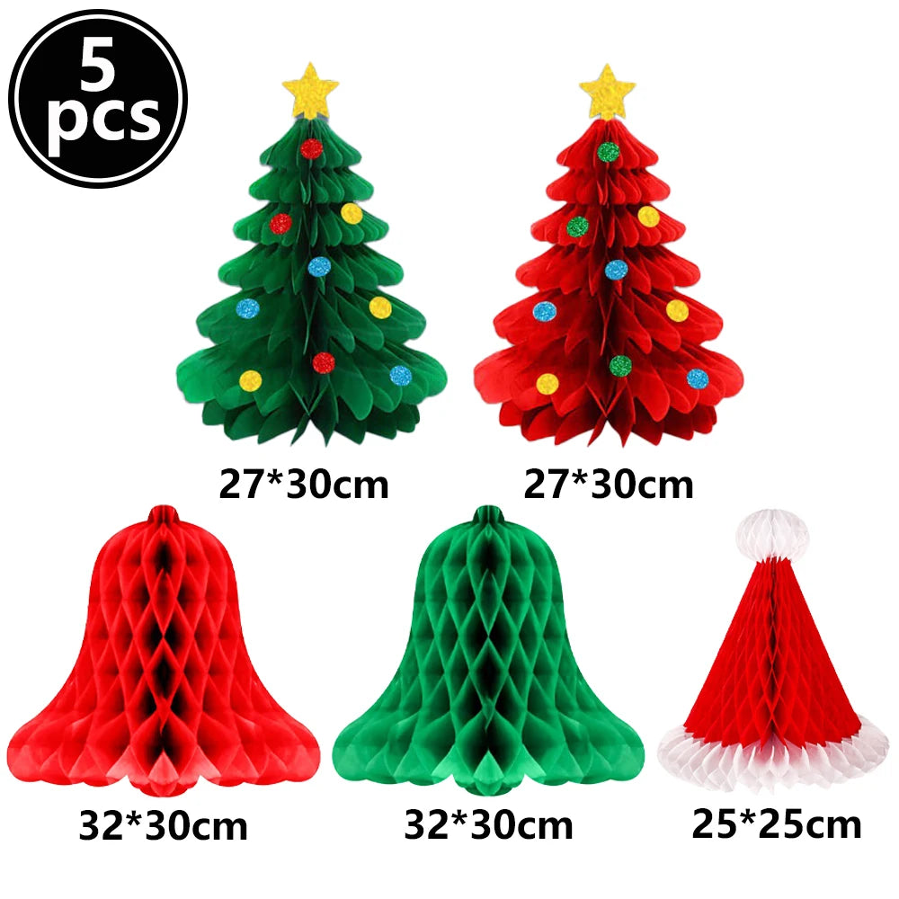3D Honeycomb Paper Christmas Tree Decoration