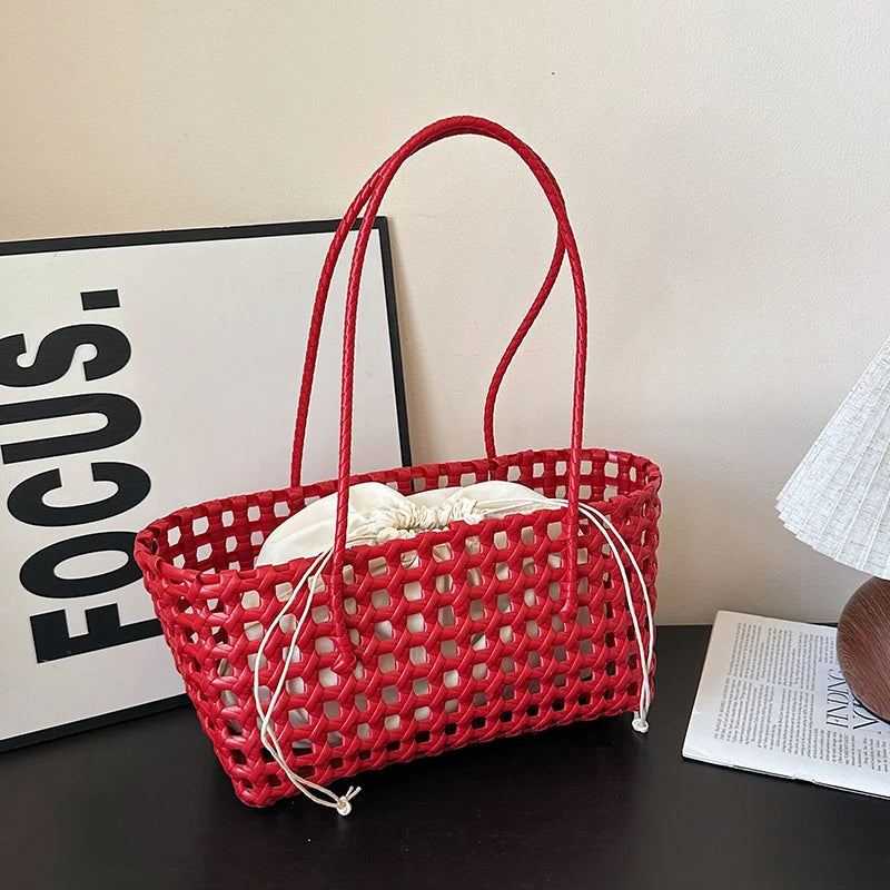 Handwoven Straw Tote Shoulder Bag