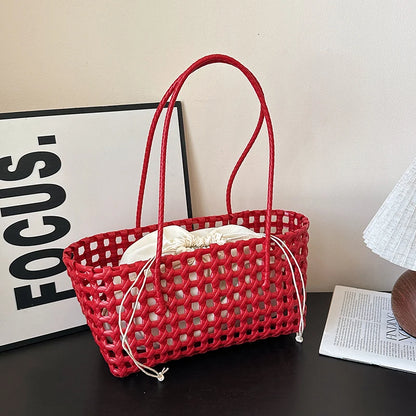 Handwoven Straw Tote Shoulder Bag