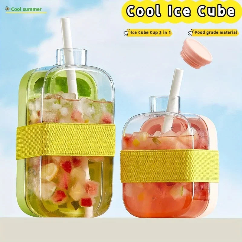 2-in-1 Ice Cube Cup with Straw