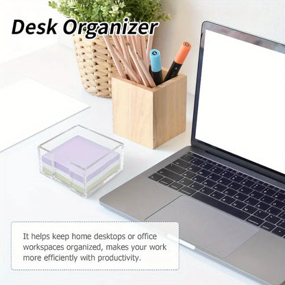 Acrylic Sticky Note Holder – 3×3 Clear Note Dispenser
