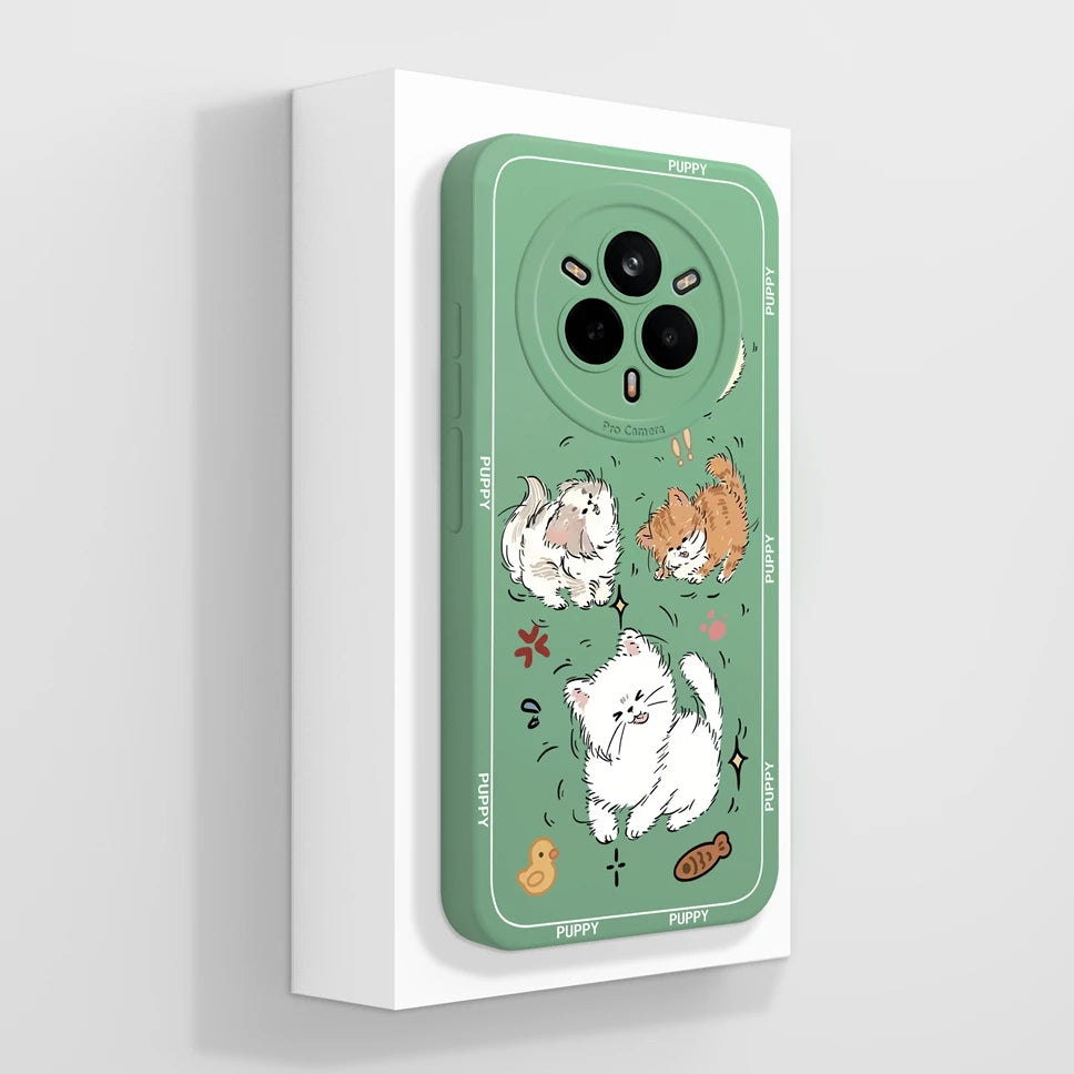 Cute Floral Silicone Case for Realme 14 Pro Series