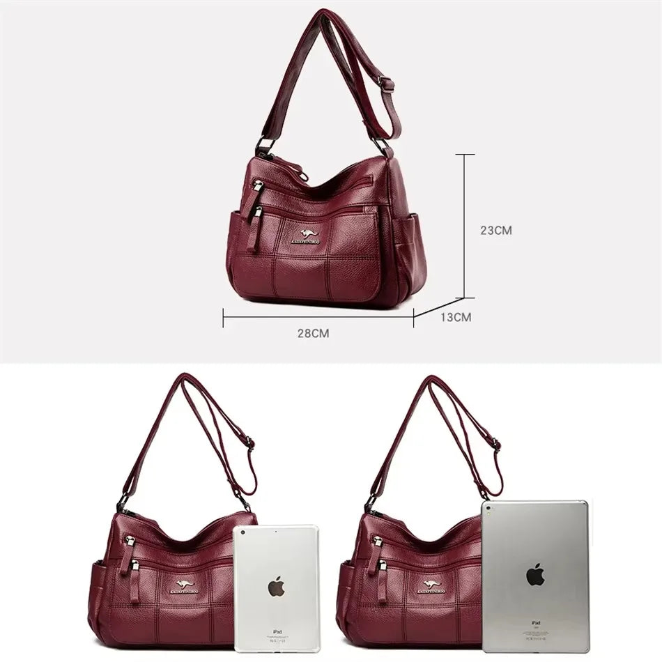 Large Capacity Women’s Leather Tote Handbag