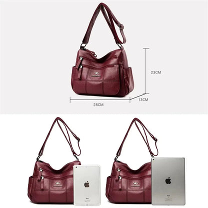 Large Capacity Women’s Leather Tote Handbag