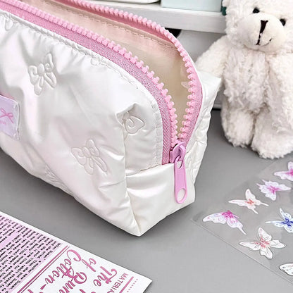 Pink Bow Pencil Case with Large Capacity Storage