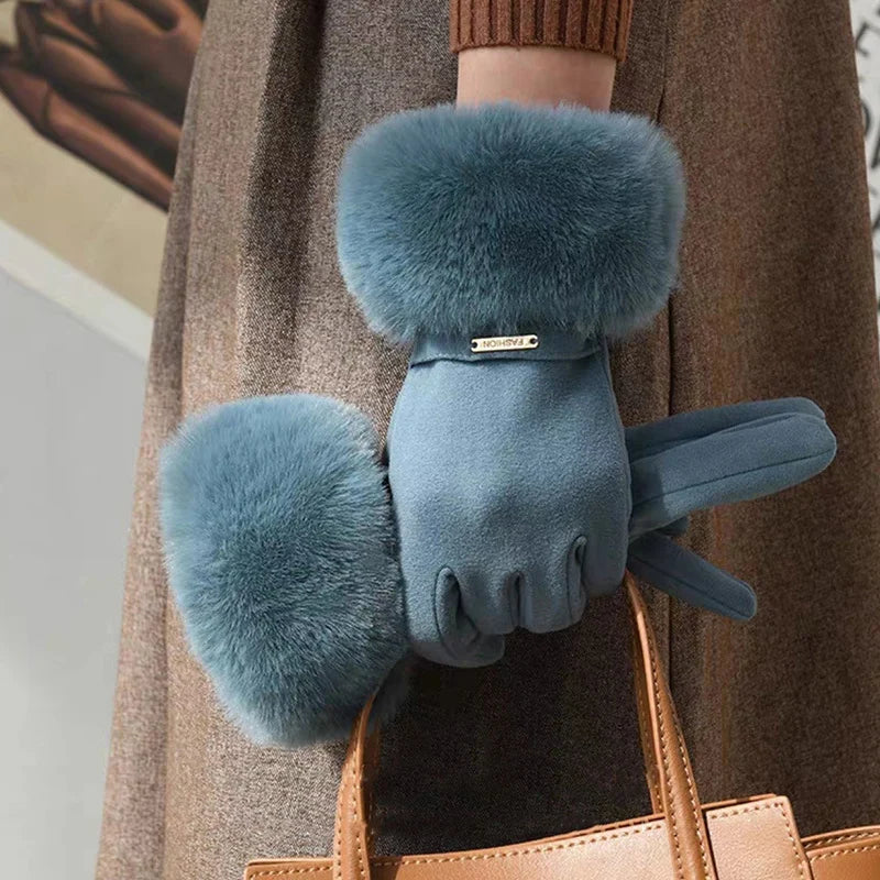 Women’s Winter Cycling Gloves with Velvet Lining