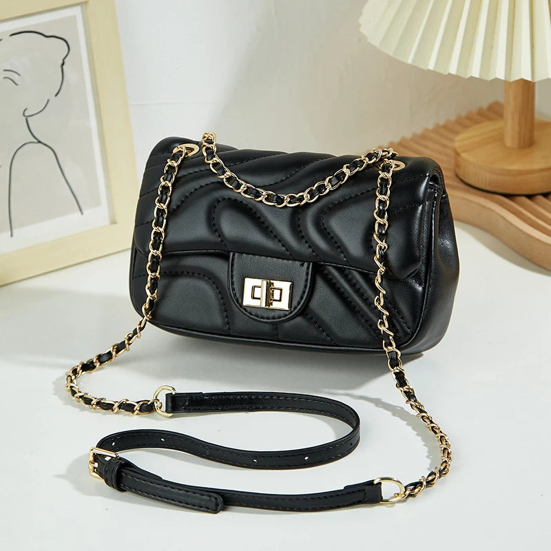 Quilted Chain Crossbody Shoulder Bag
