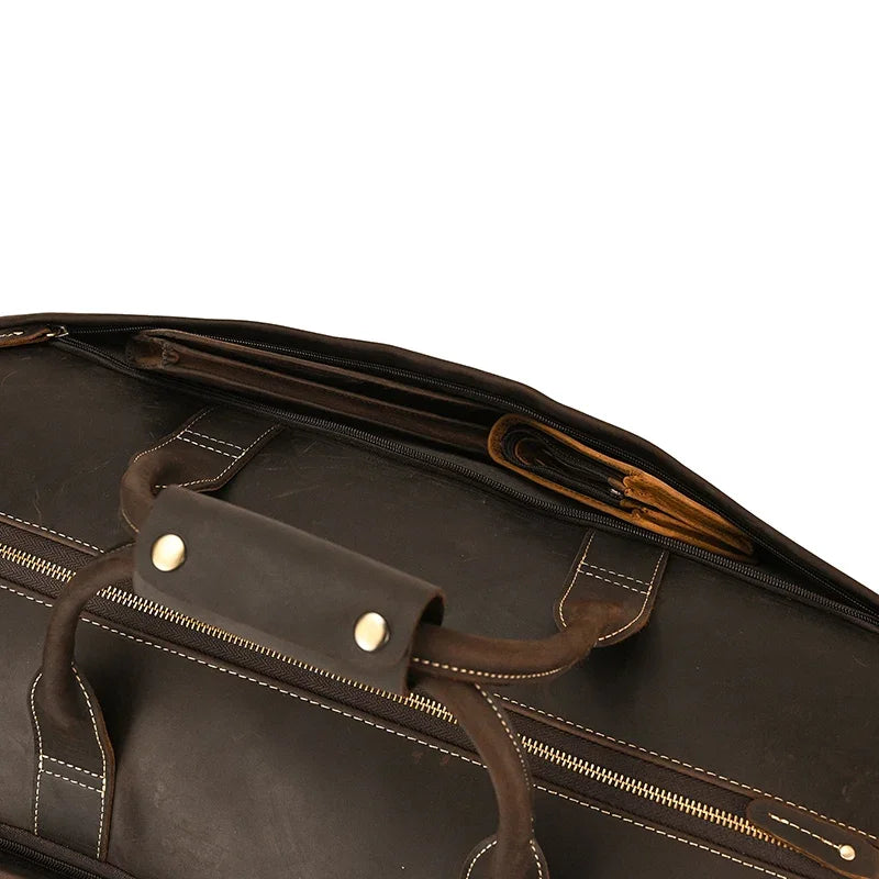 Crazy Horse Leather Travel Bag for Suits