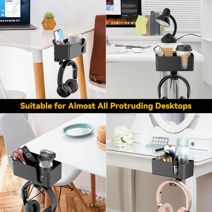 4 in 1 Desk Headphone Hanger Clamp
