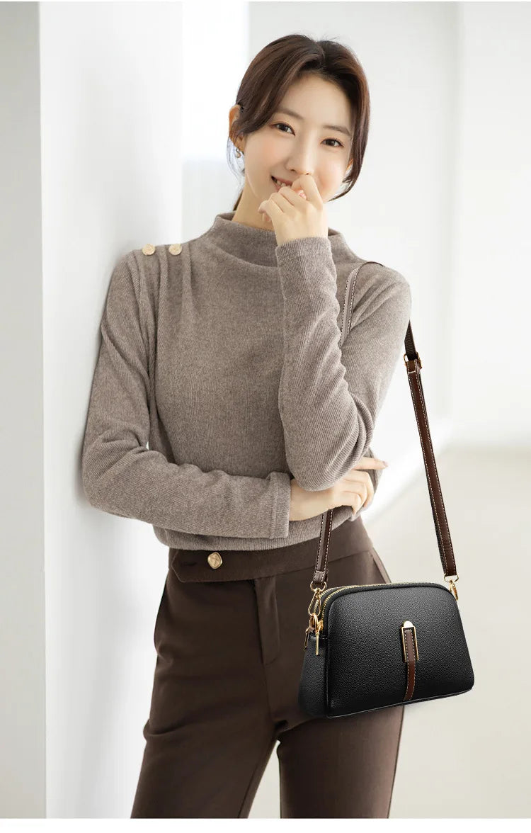 Women’s Genuine Cowhide Leather Crossbody Messenger Bag