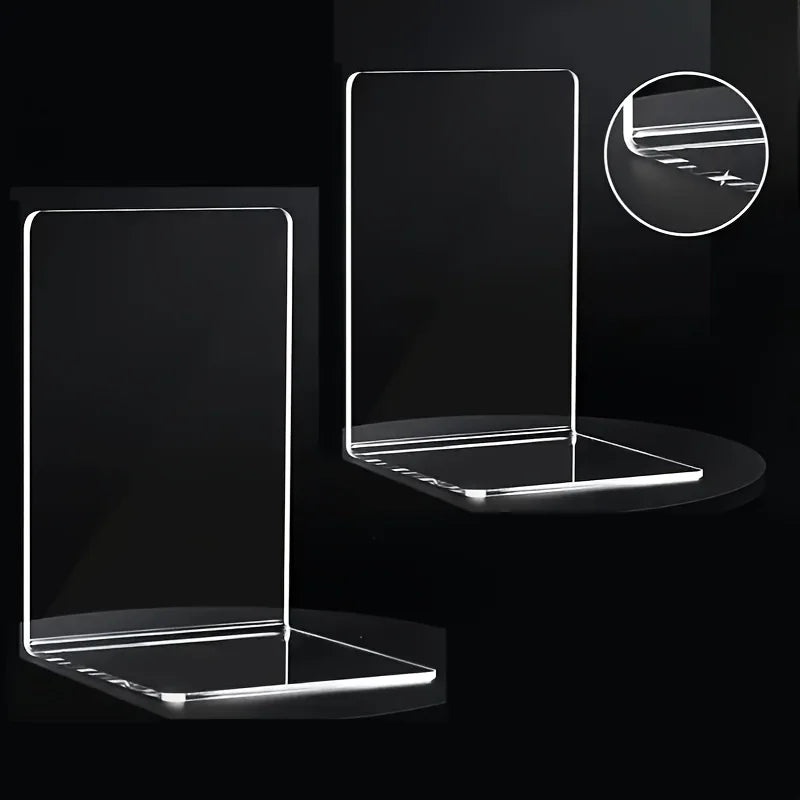 Clear Acrylic Bookends Set