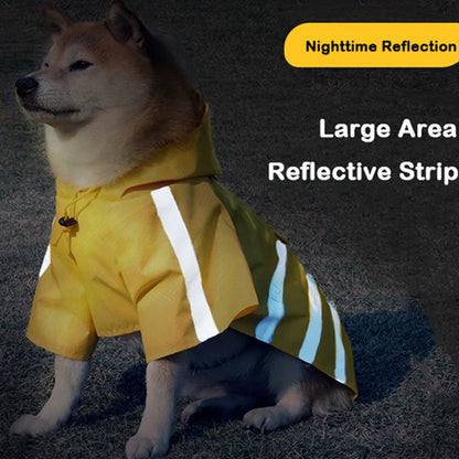 Waterproof Reflective Hooded Dog Raincoat
