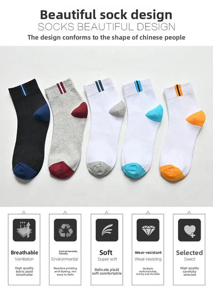 Men’s Cotton Crew Socks 5 Pairs