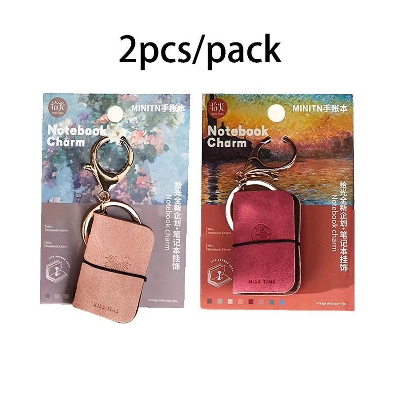 Mr. Paper PU Leather Mini Journal Keychain Set